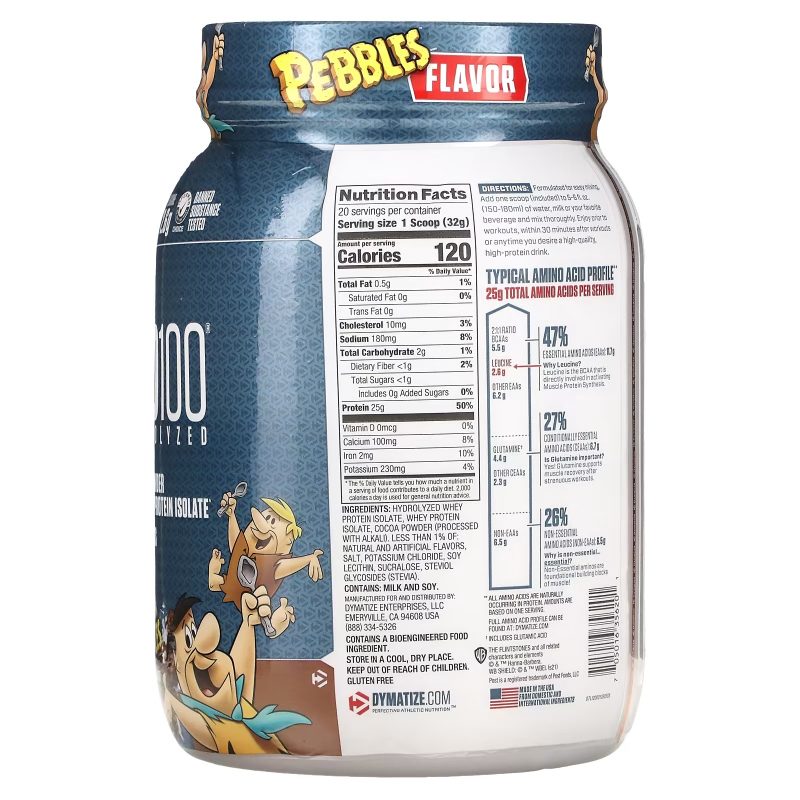 Dymatize ISO100 Hydrolyzed 100 Whey Protein Isolate Cocoa Pebbles